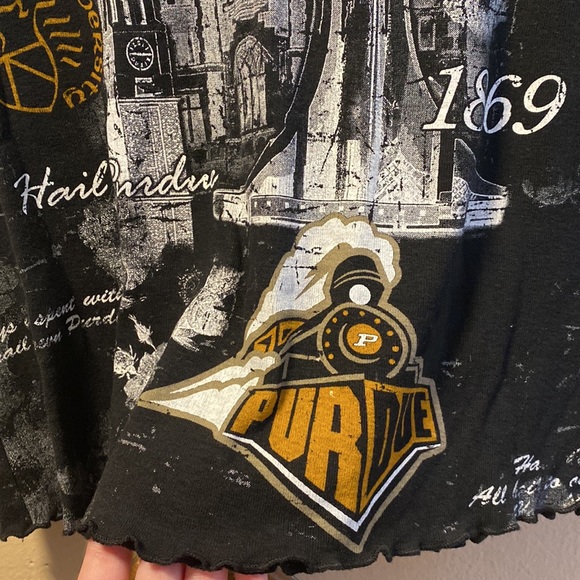 Y2K P. Michael Purdue University Lettuce Hem Top - Picture 3 of 7